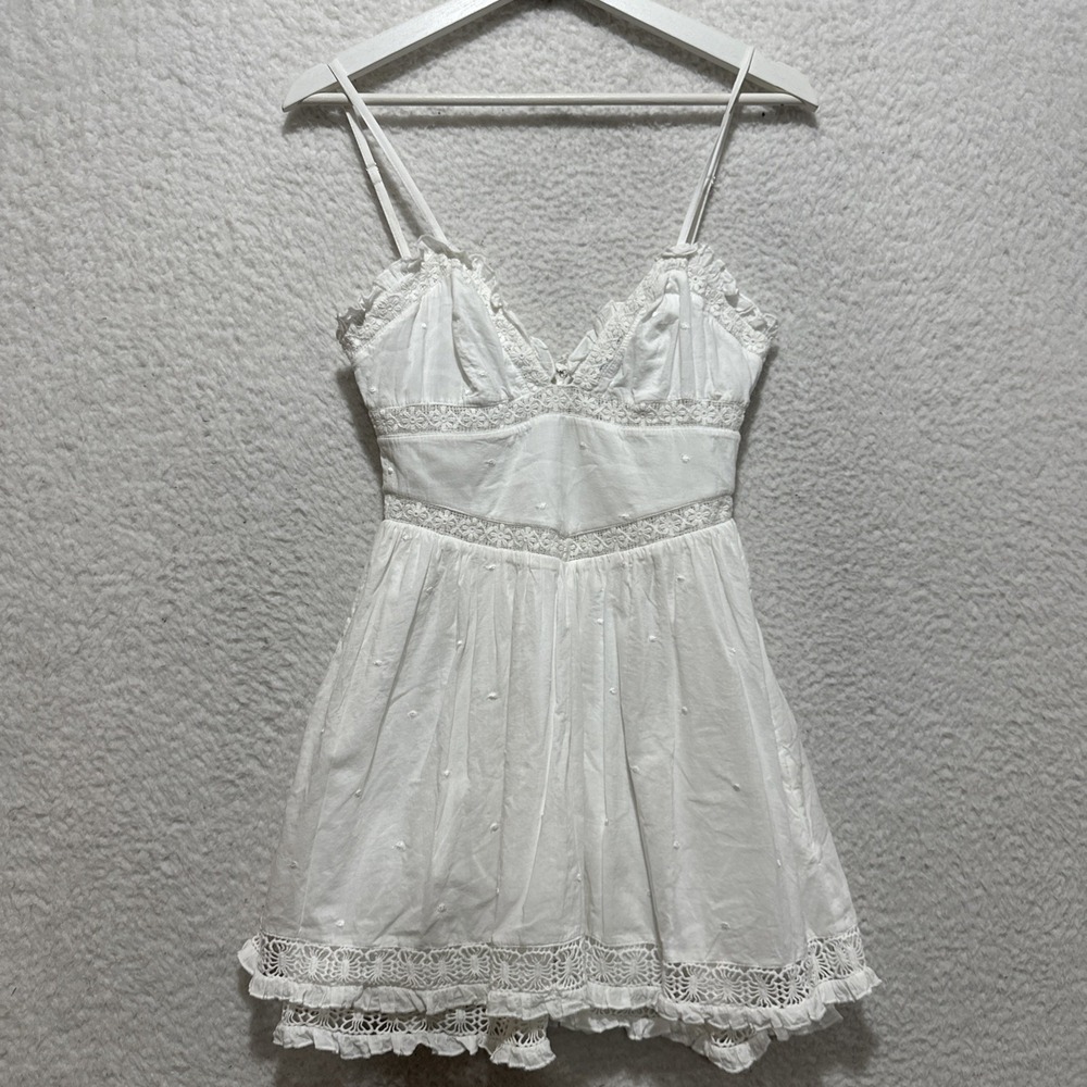 MAJORELLE Kariselle Mini Dress Size XS White Fit & Flare Sweetheart Neckline - Picture 2 of 13